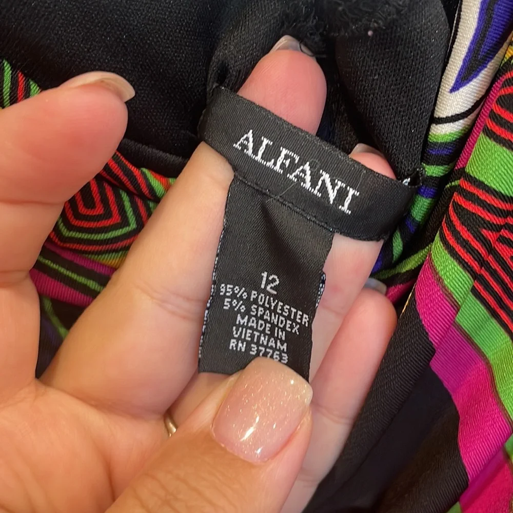 Alfani Multicolor Butterfly Print Dress - Picture 3 of 4